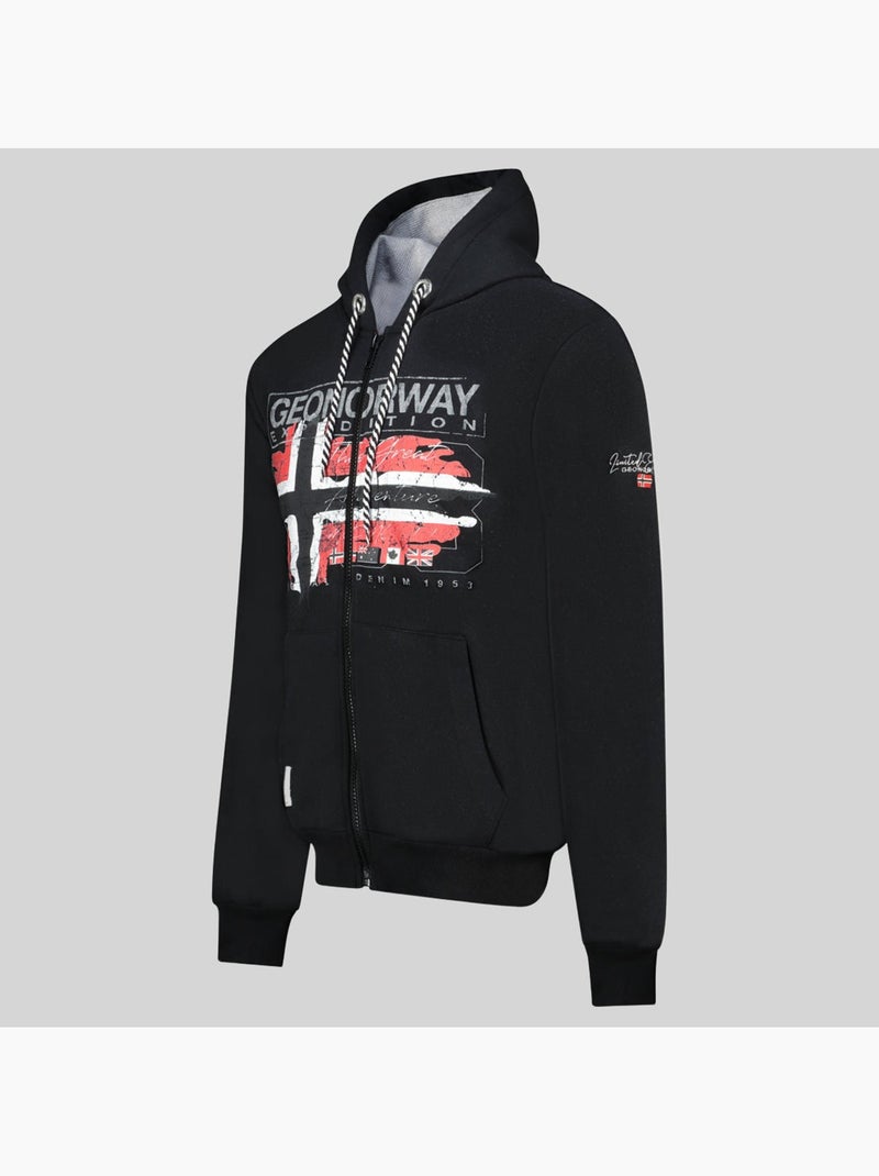 Sweater met capuchon grusty – geographical norway Zwart - Kiabi