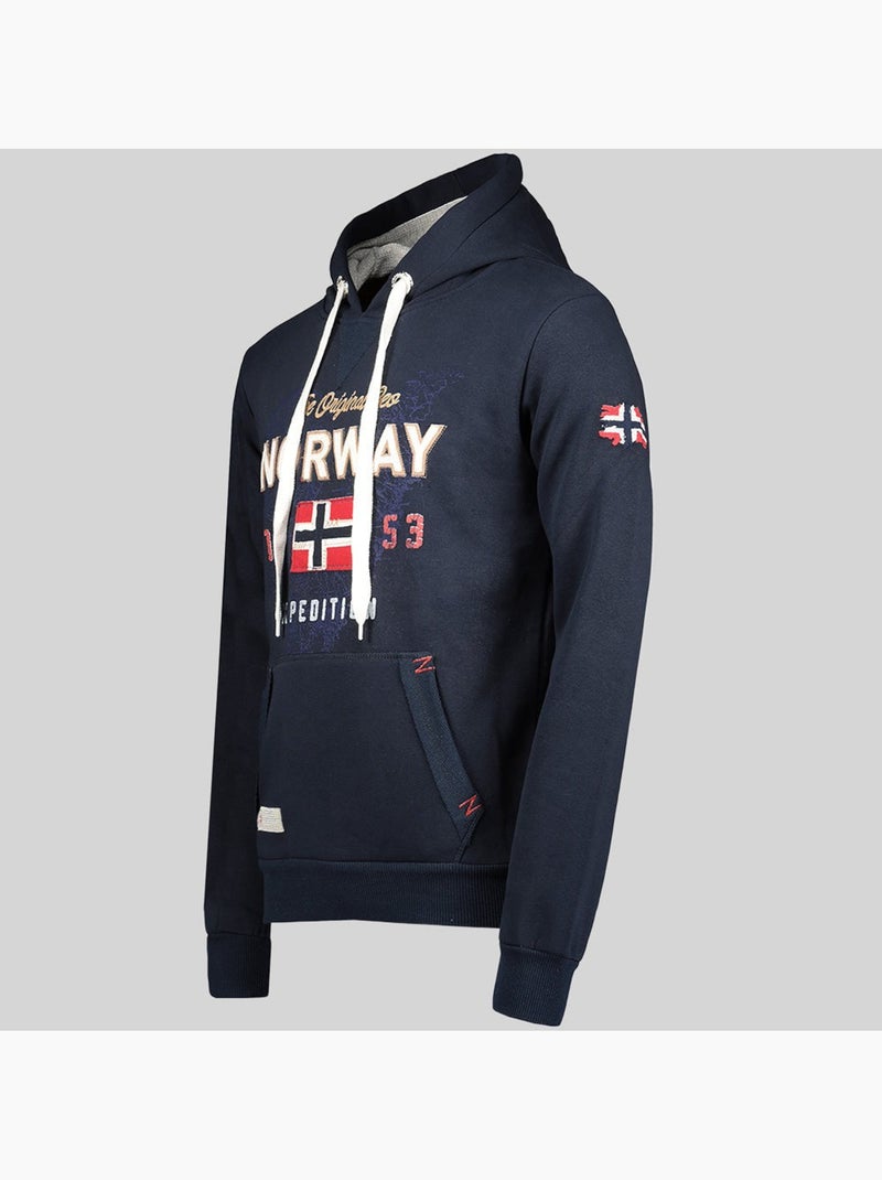 Sweater met capuchon guitre – geographical norway Marineblauw - Kiabi