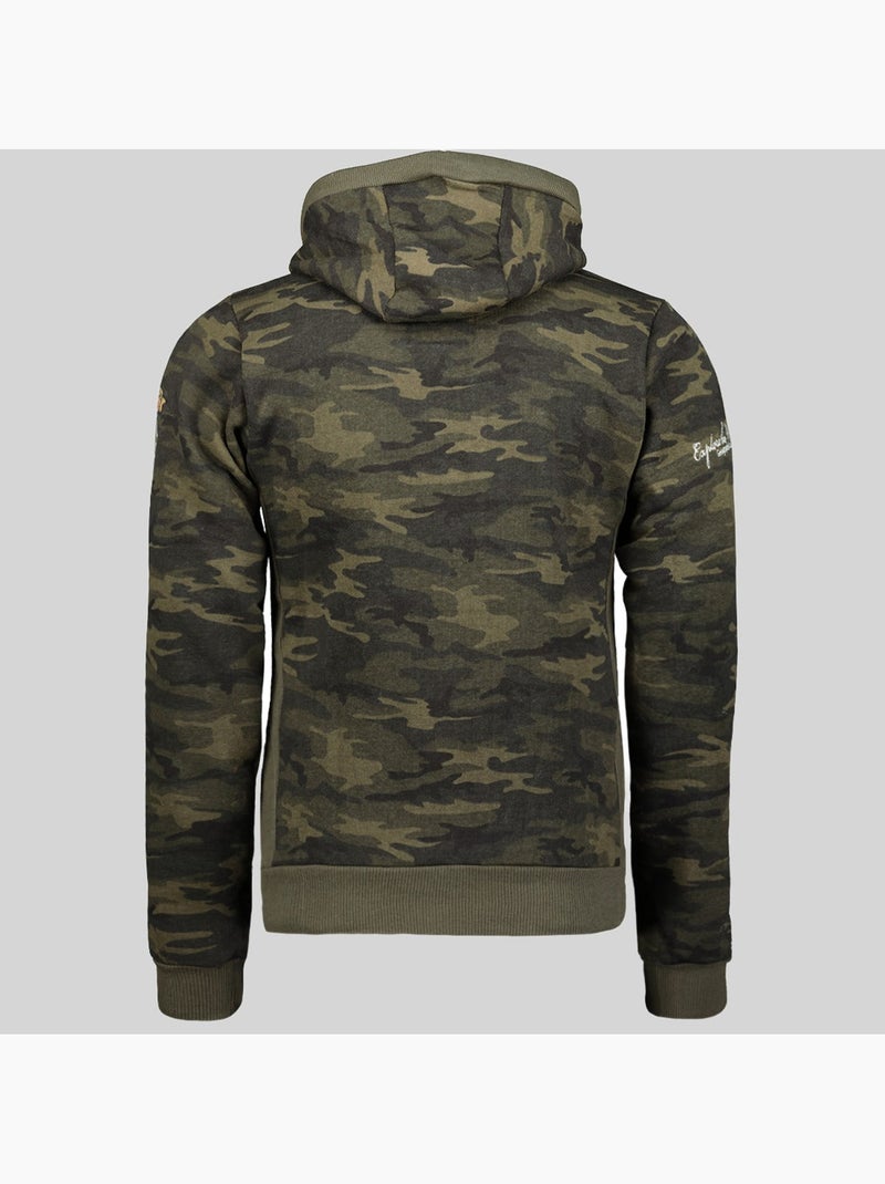 Sweater met capuchon gymclass camo – geographical norway Kakigroen - Kiabi