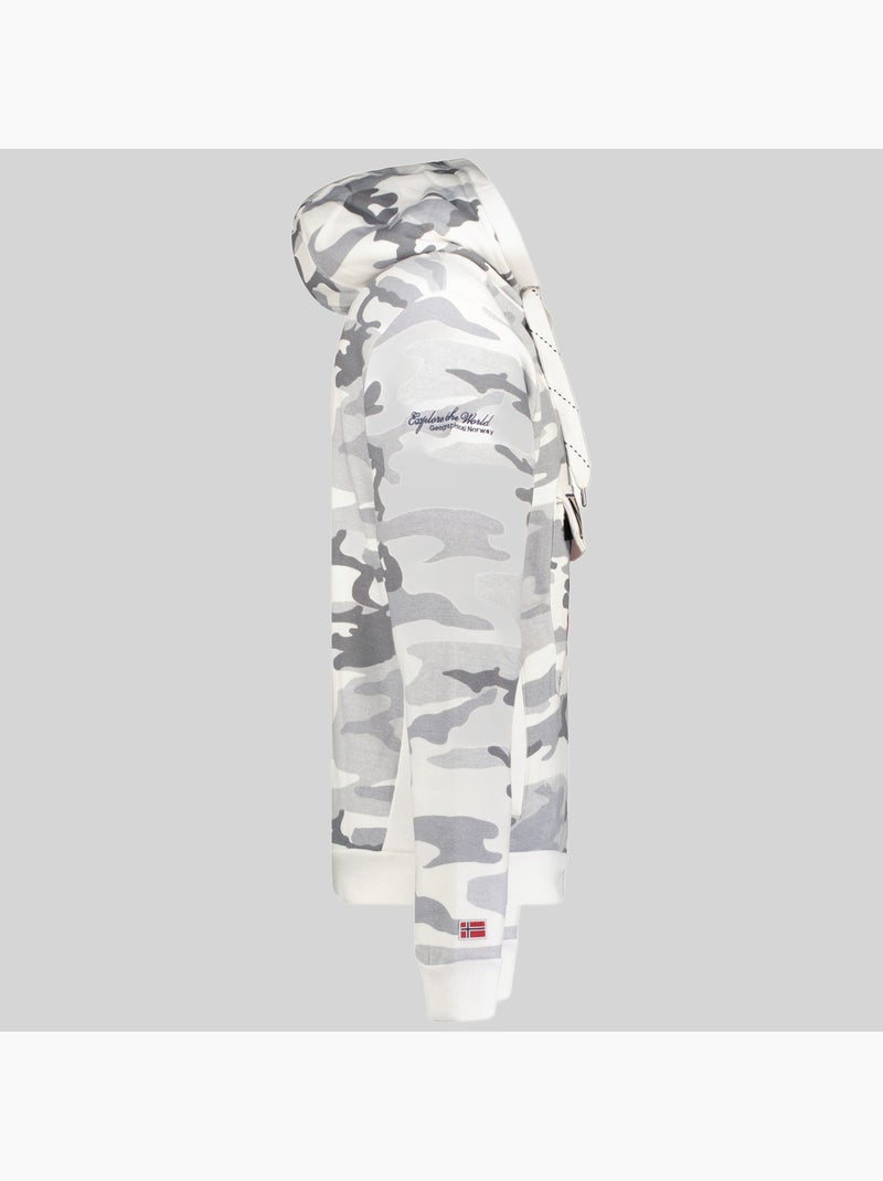 Sweater met capuchon gymclass camo – geographical norway Kiezelgrijs - Kiabi