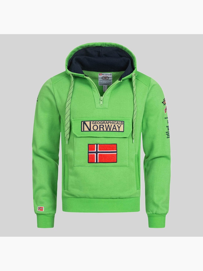 Sweater met capuchon gymclass fluo – geographical norway Fluorgroen - Kiabi