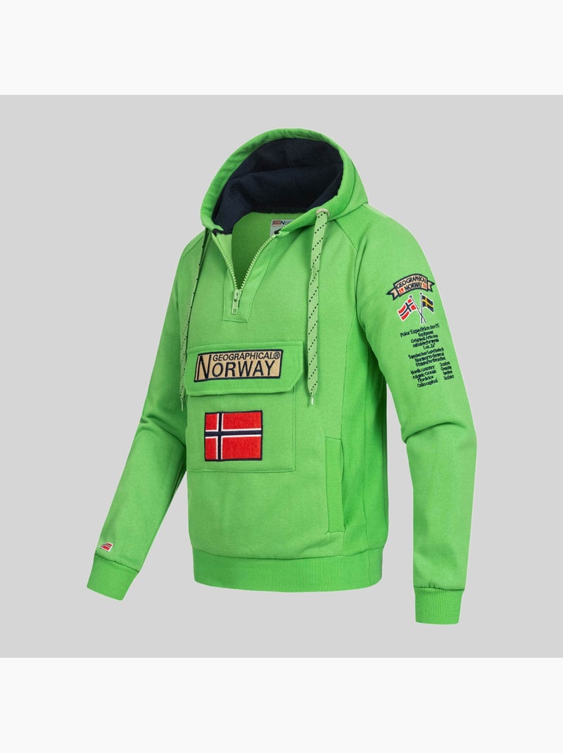 Sweater met capuchon gymclass fluo – geographical norway Fluorgroen - Kiabi