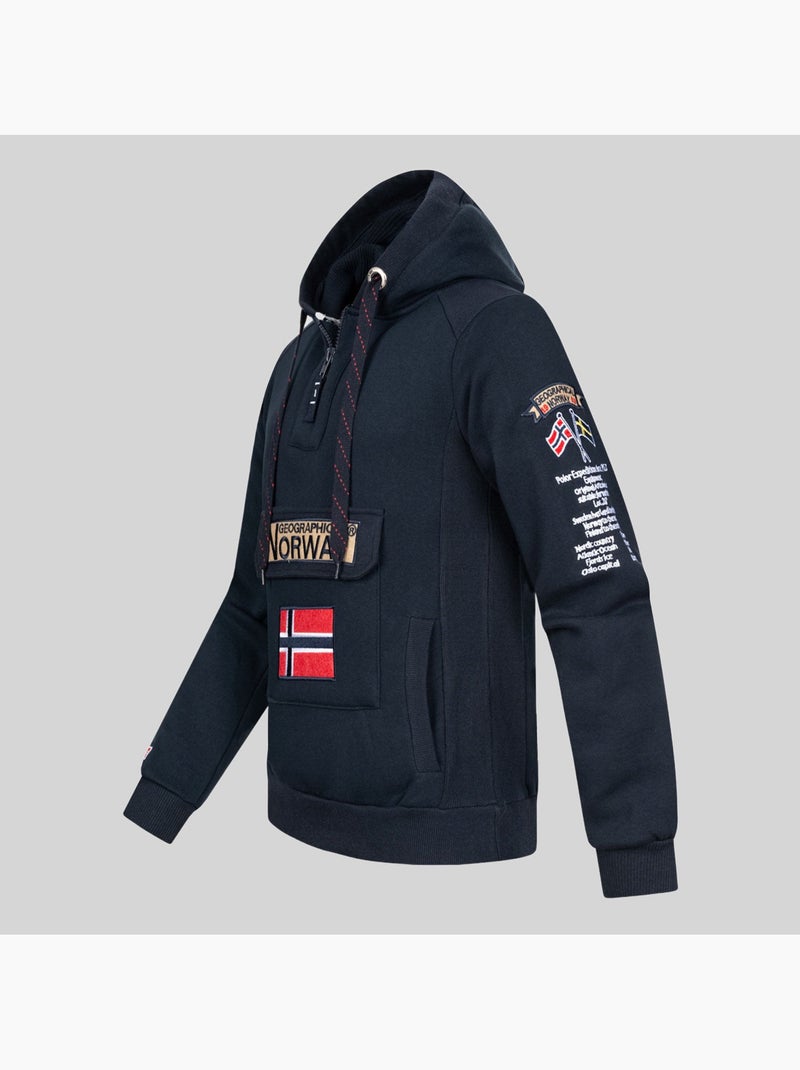 Sweater met capuchon gymclass – geographical norway Donkergrijs - Kiabi