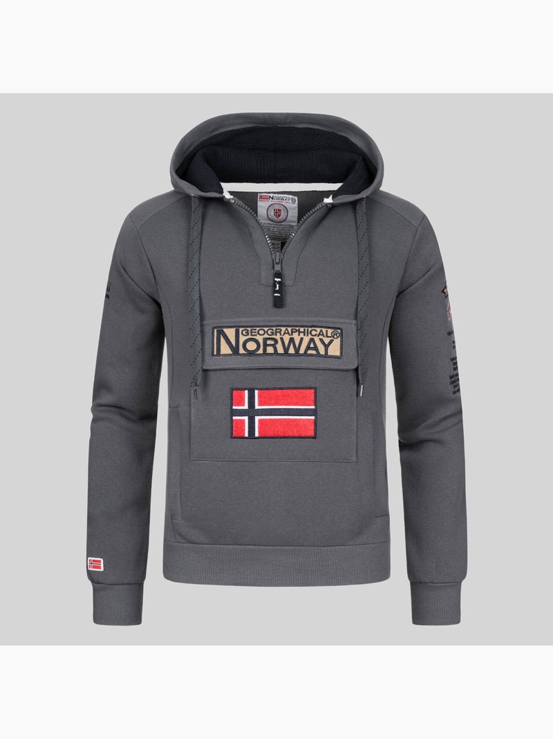 Sweater met capuchon gymclass – geographical norway Kaki - Kiabi