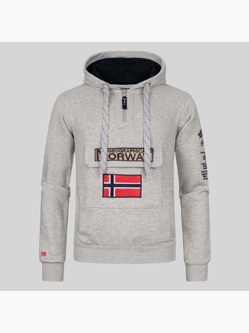 Sweater met capuchon gymclass – geographical norway Koningsblauw - Kiabi