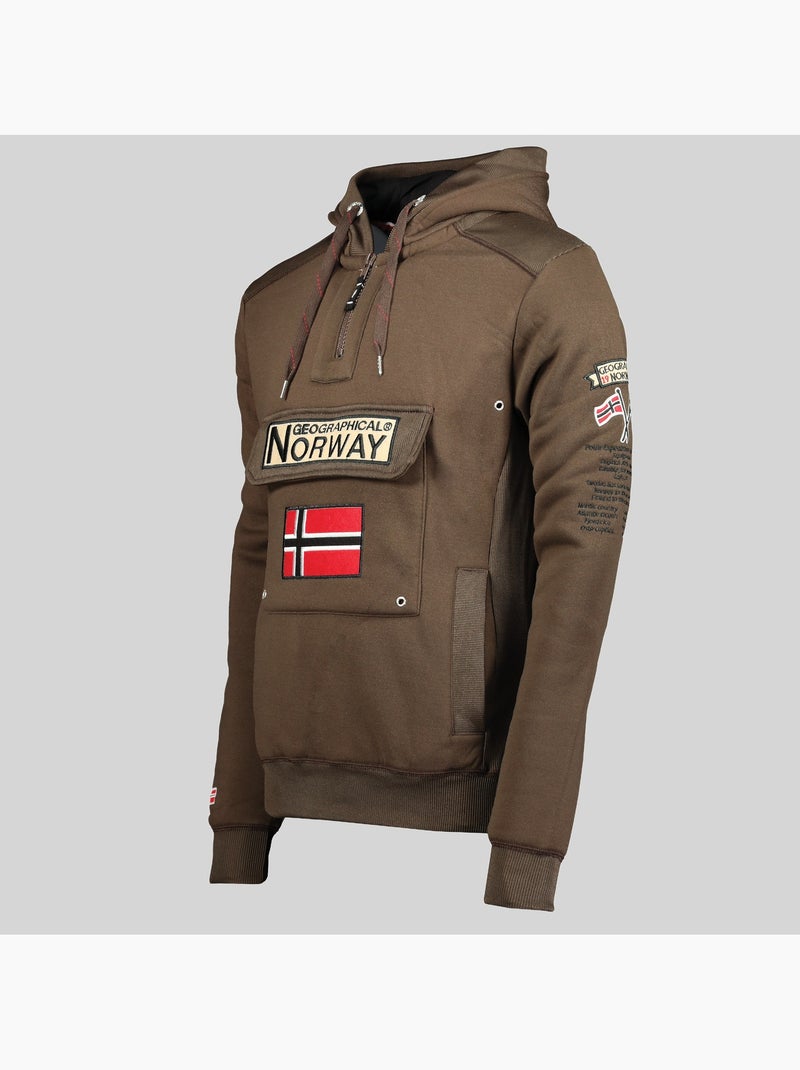 Sweater met capuchon gymclass – geographical norway Marineblauw - Kiabi