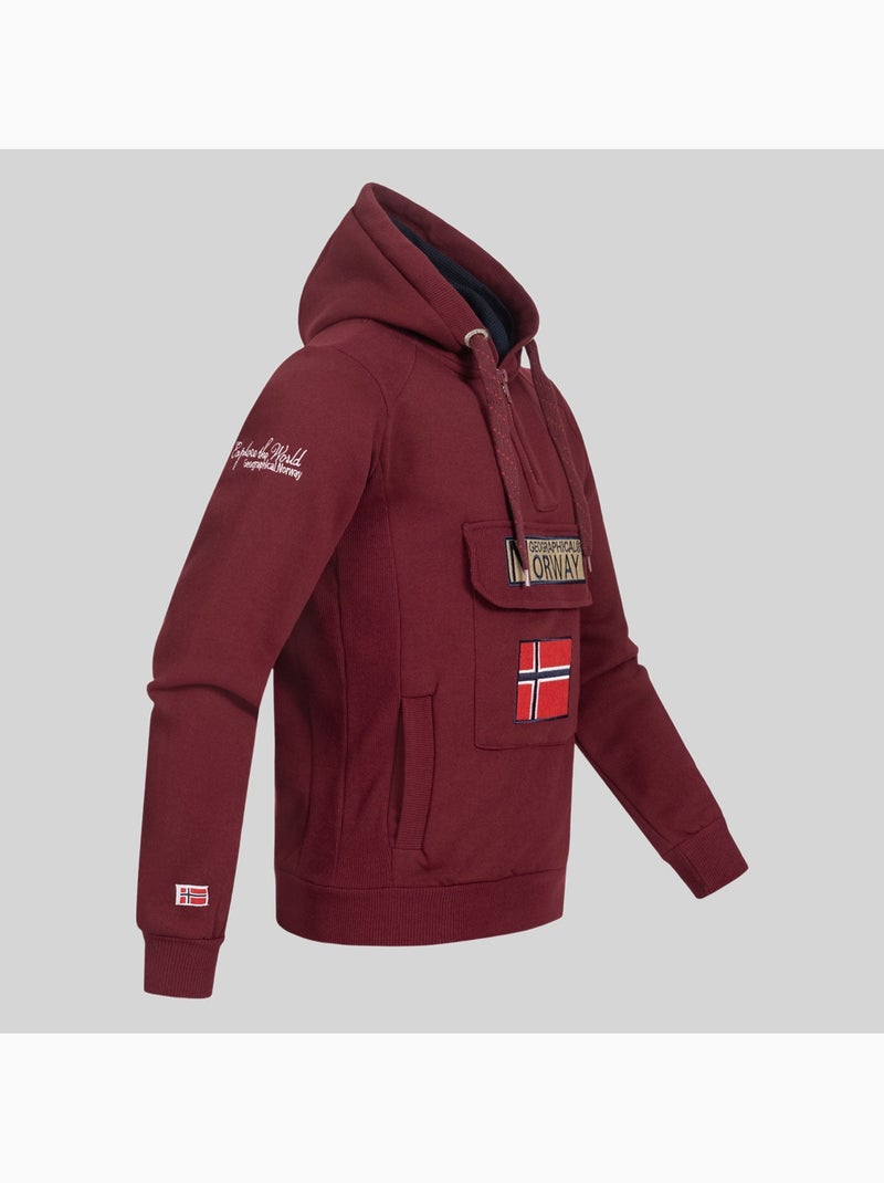 Sweater met capuchon gymclass – geographical norway Petrolblauw - Kiabi