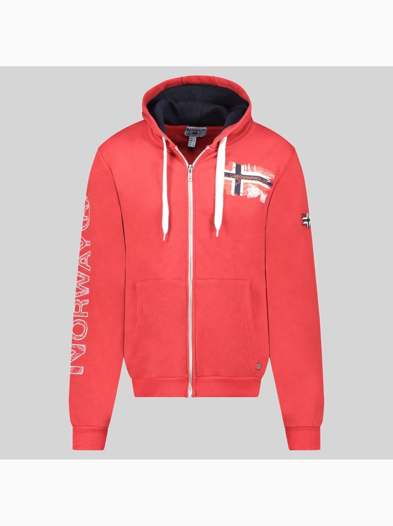 Sweater met capuchon gysuis – geographical norway Rood - Kiabi