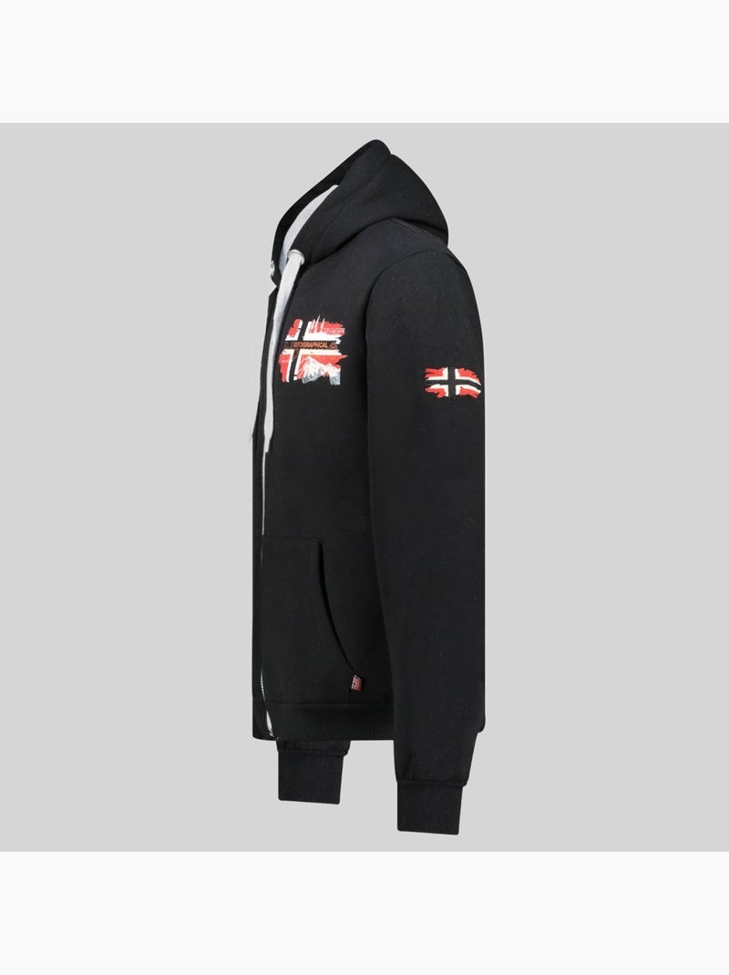 Sweater met capuchon gysuis – geographical norway Zwart - Kiabi