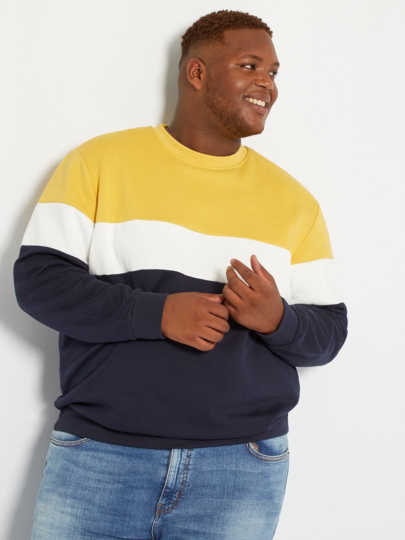 Sweater met color block GEEL - Kiabi