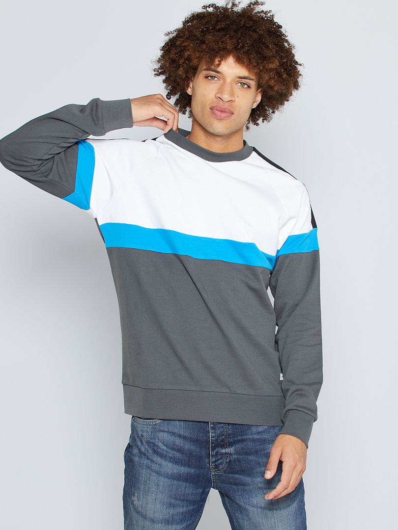 Sweater met color block 'Produkt' BLAUW - Kiabi