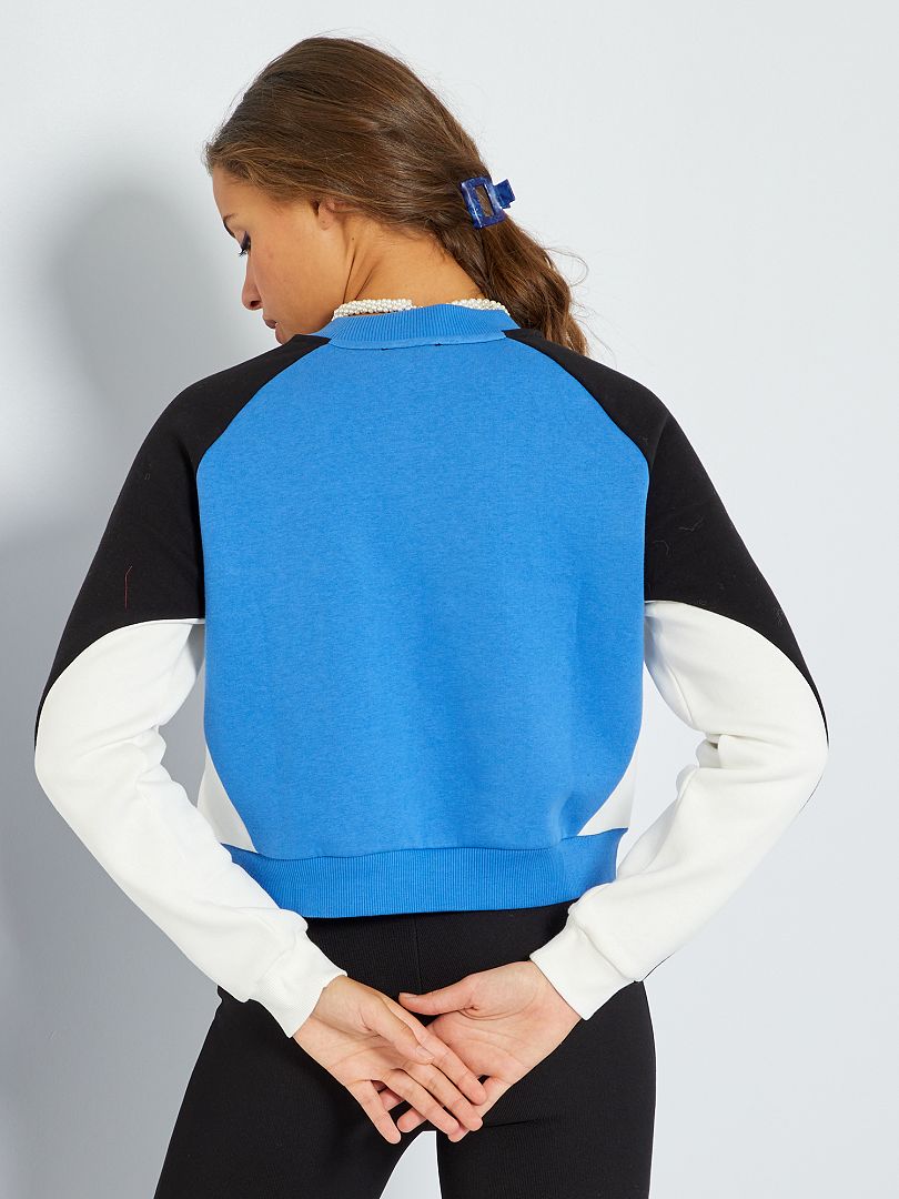 Sweater met colorblock-patroon BLAUW - Kiabi