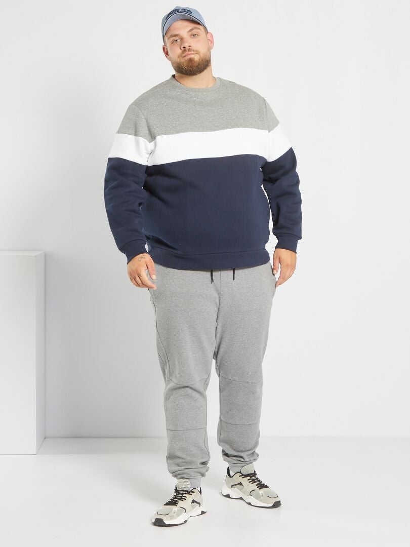 Sweater met colorblock-patroon GRIJS - Kiabi