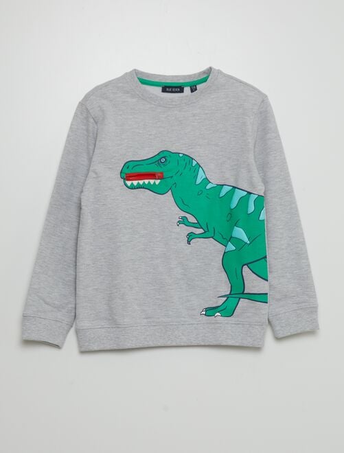 Sweater met dinosaurusprint en ronde hals - Kiabi
