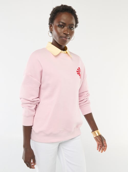 Sweater met fantasie ronde hals - Kiabi