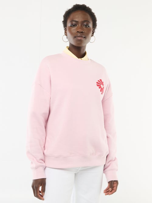 Sweater met fantasie ronde hals - Kiabi