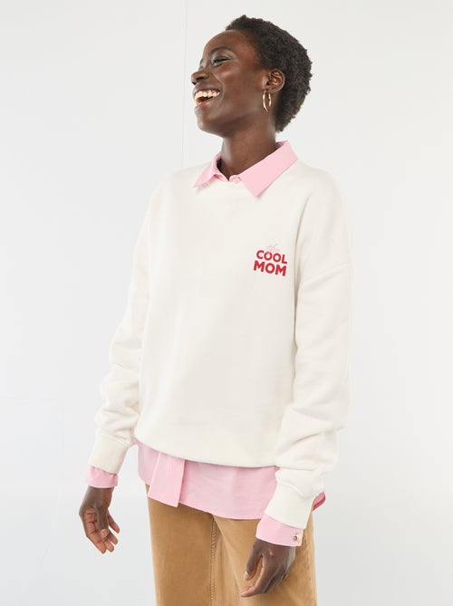 Sweater met fantasie ronde hals - Kiabi