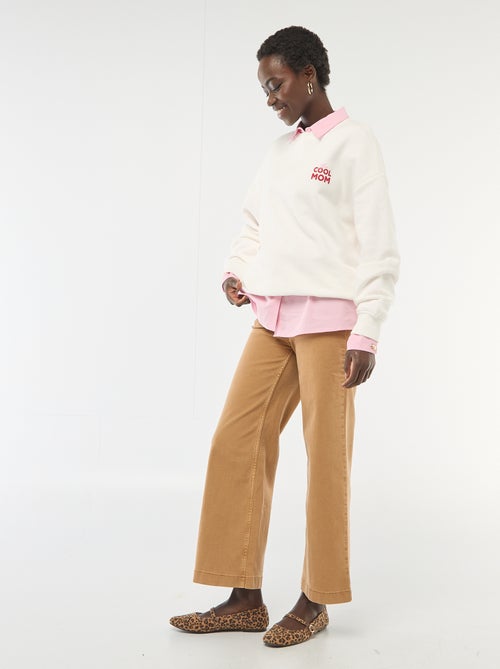 Sweater met fantasie ronde hals - Kiabi