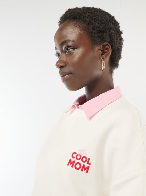 Sweater met fantasie ronde hals - Kiabi