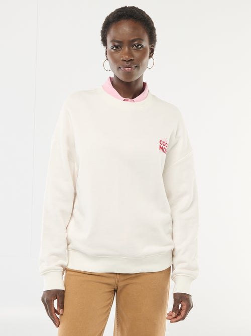 Sweater met fantasie ronde hals - Kiabi