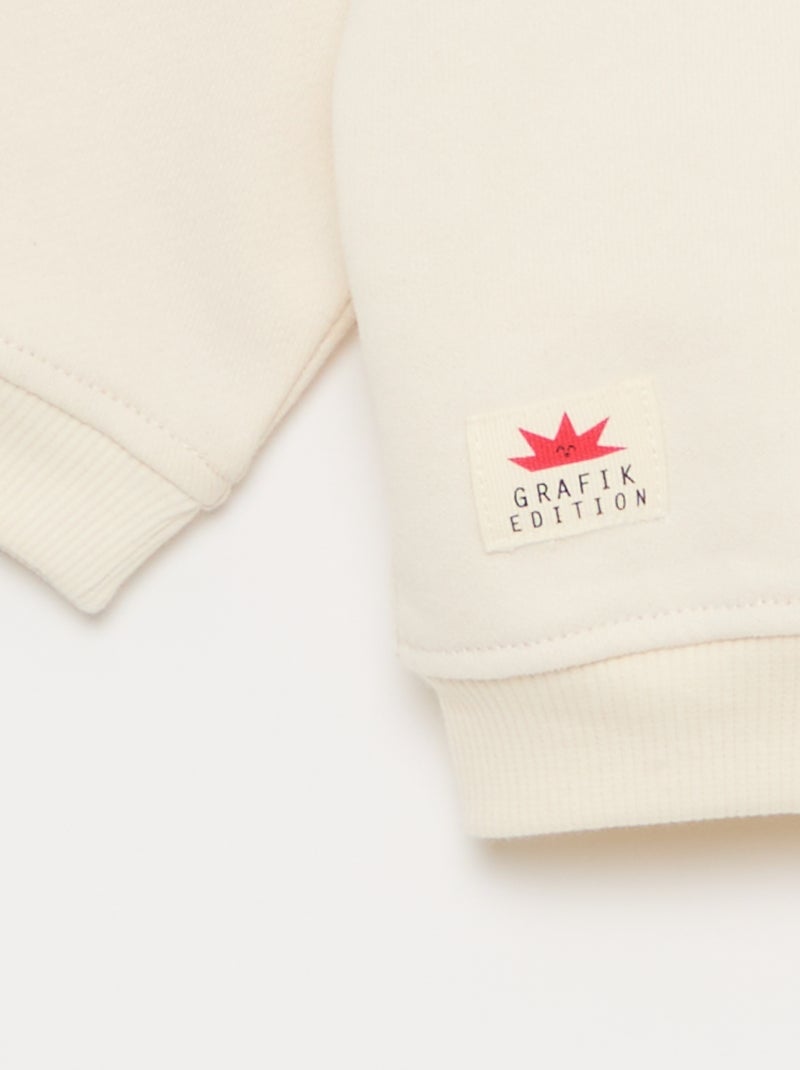 Sweater met fantasieprint Wit - Kiabi