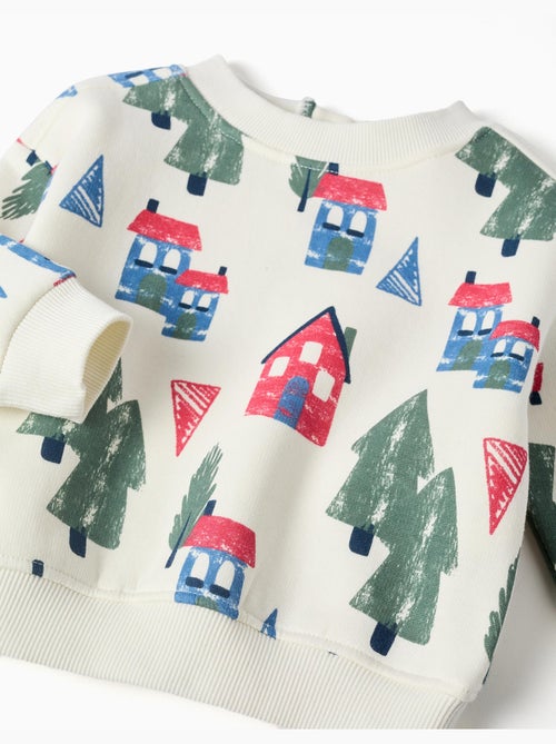 Sweater met fleecevoering en huisjesprint - Kiabi Sweater met fleecevoering en huisjesprint - Kiabi
