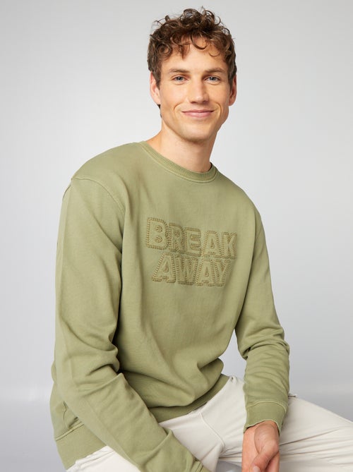 Sweater met geborduurde letters - Kiabi