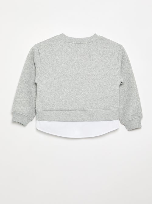 Sweater met geïntegreerde hemdonderkant en borstborduurwerk - Kiabi