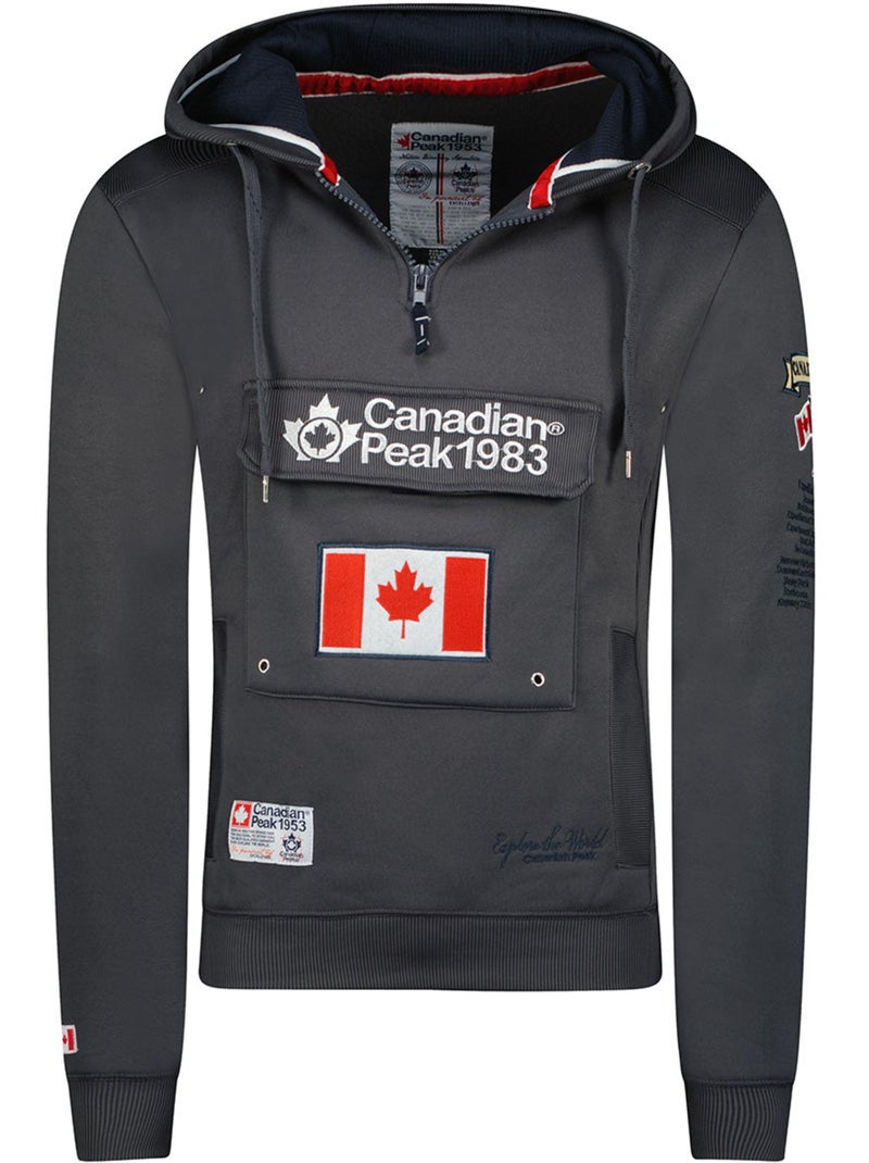 Sweater met gevoerde capuchon galapagos – canadian peak Donkergrijs - Kiabi
