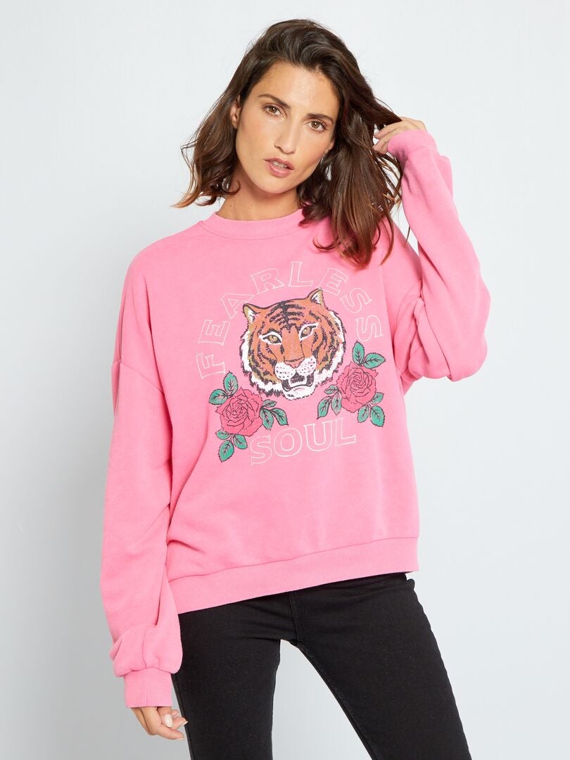 Sweater met grote print ROSE - Kiabi