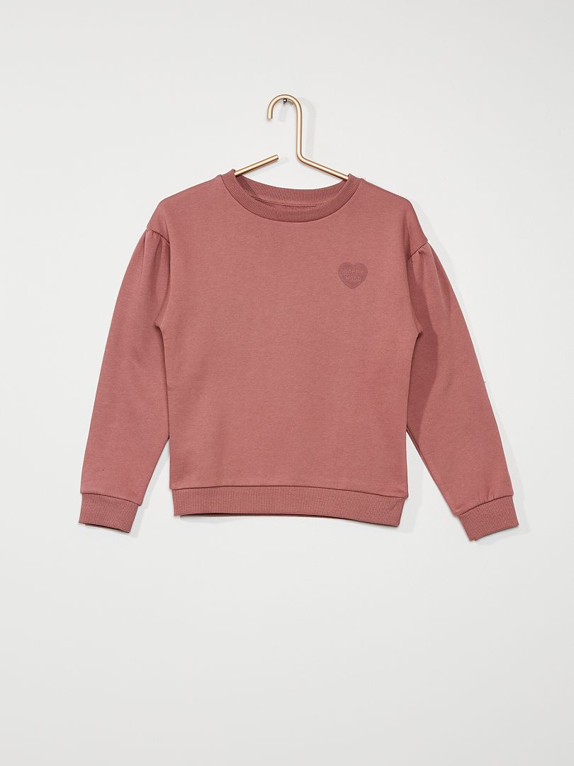 Sweater met hartjesprint roze - Kiabi