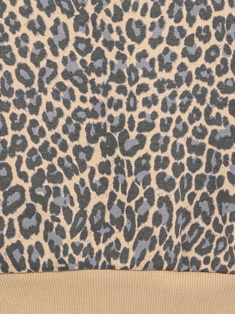 Sweater met lange mouw en print Biege - Kiabi