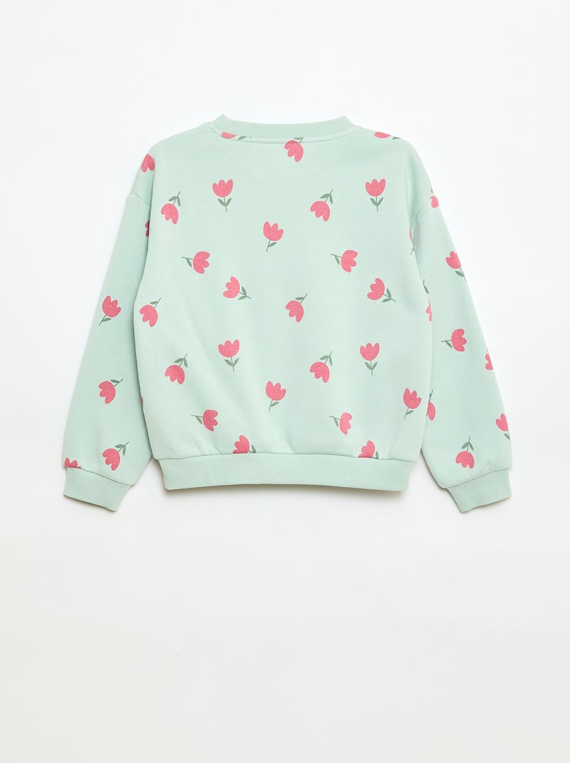 Sweater met lange mouw en print Blauw - Kiabi