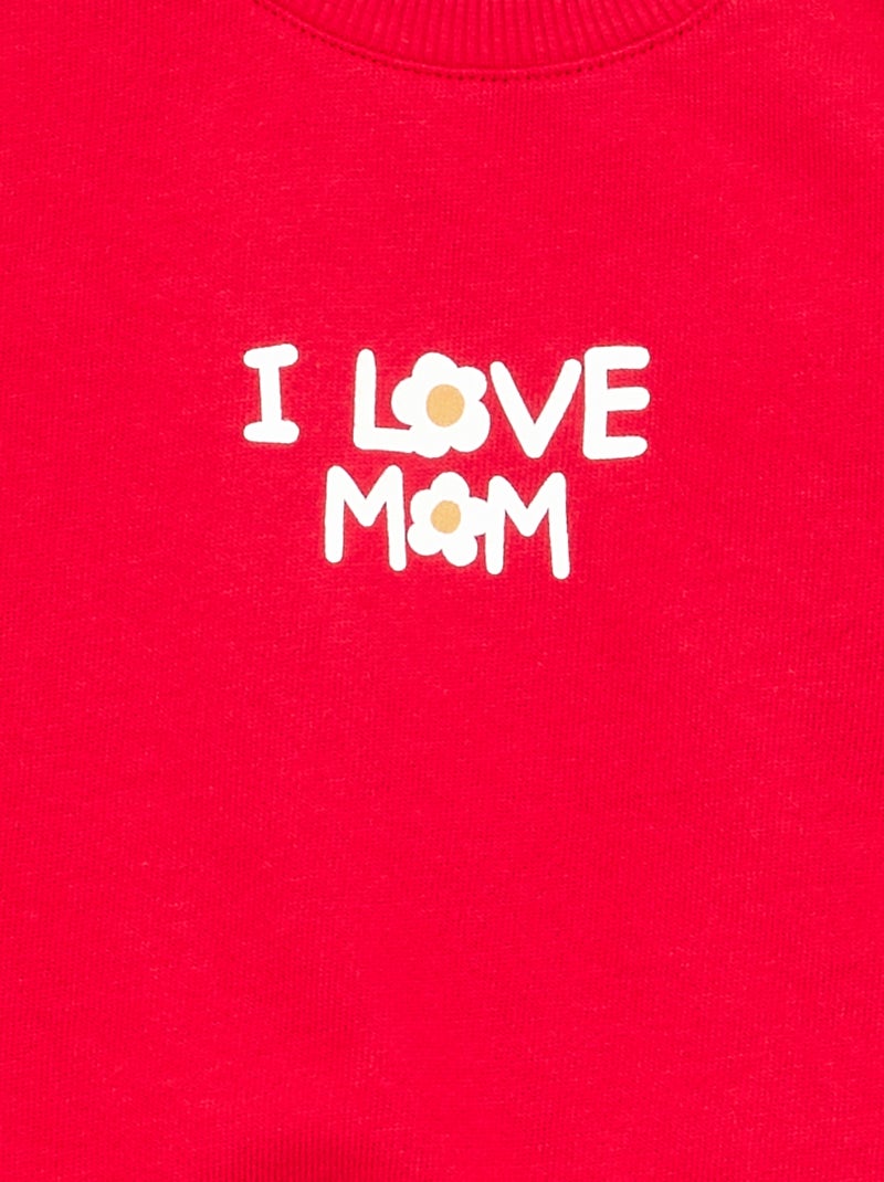 Sweater met lange mouw en print Rood - Kiabi