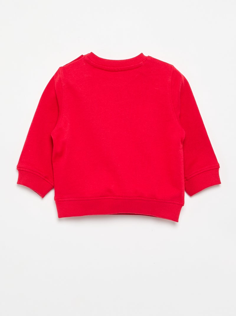 Sweater met lange mouw en print Rood - Kiabi