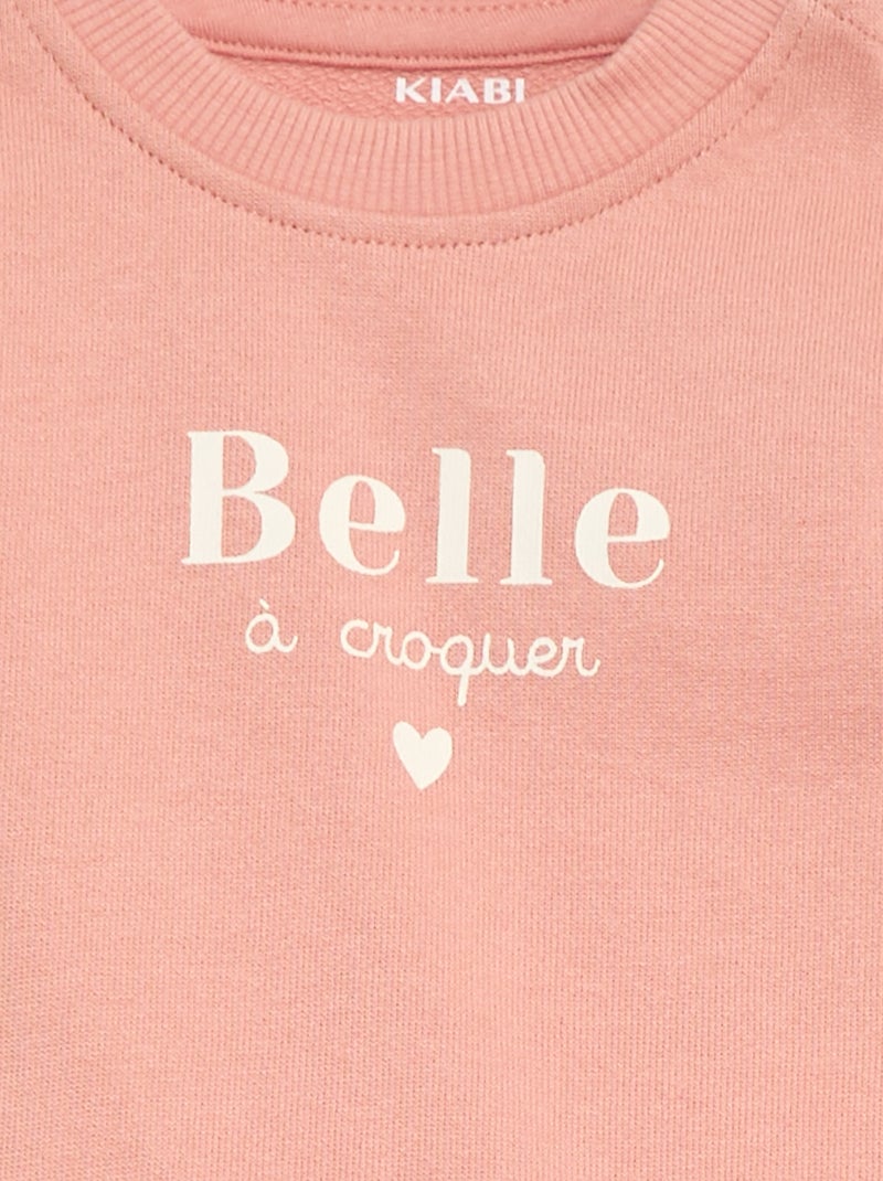 Sweater met lange mouw en print Rose - Kiabi