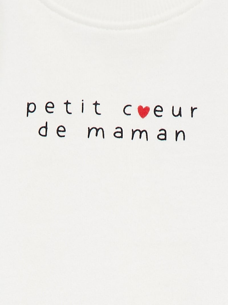 Sweater met lange mouw en print Wit - Kiabi