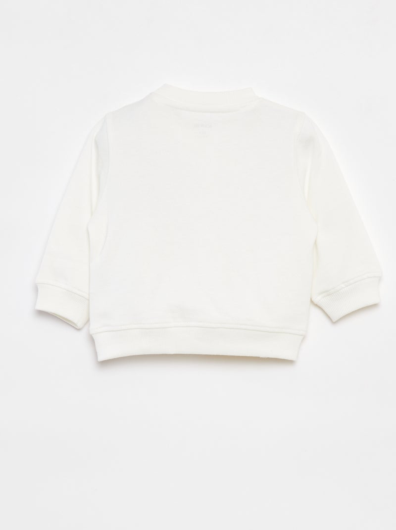 Sweater met lange mouw en print Wit - Kiabi