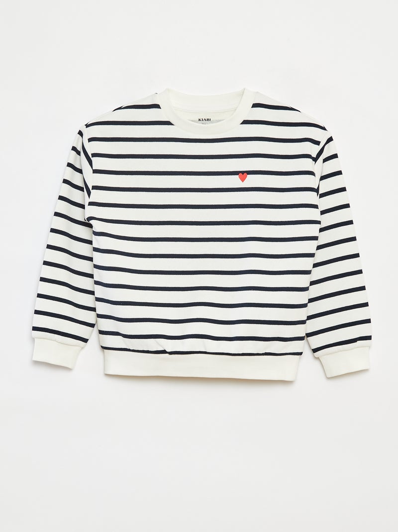 Sweater met lange mouw en print Wit - Kiabi