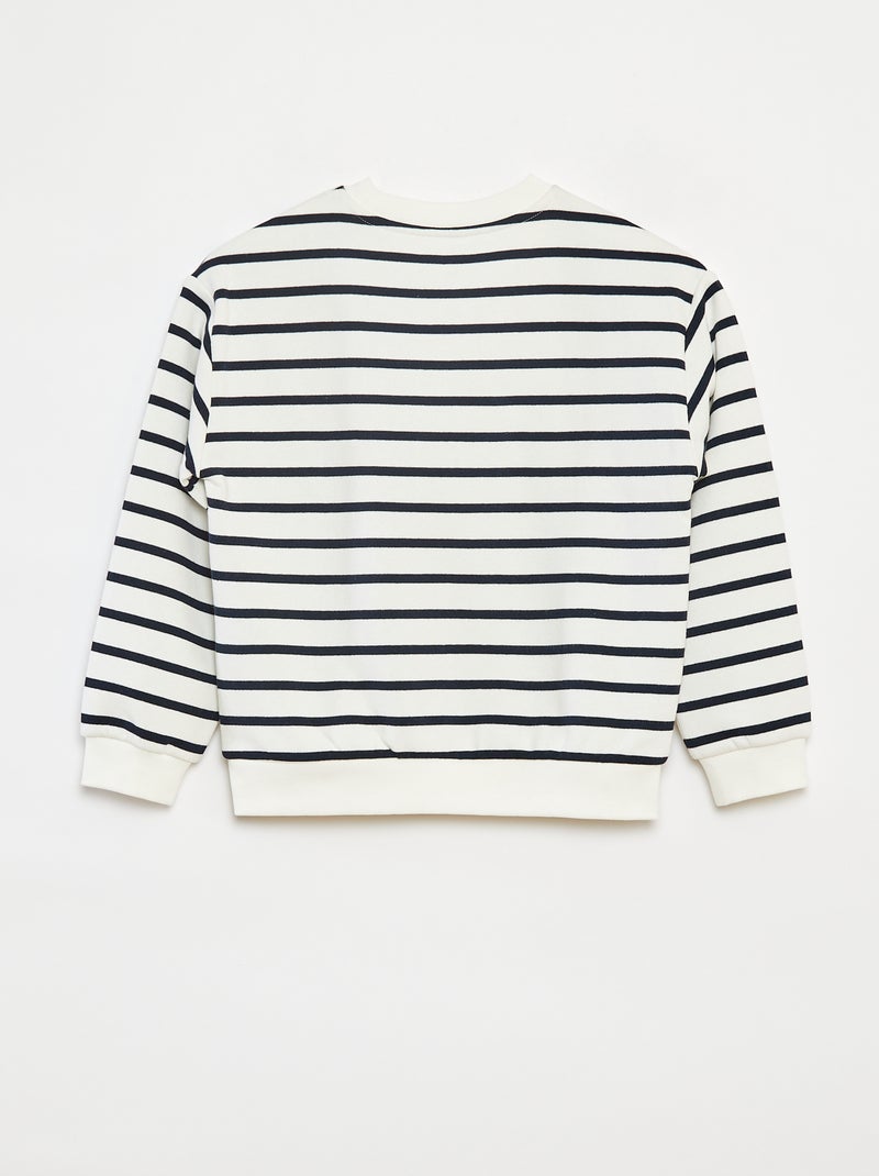 Sweater met lange mouw en print Wit - Kiabi