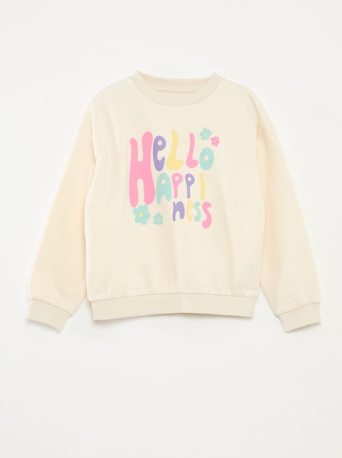 Sweater met lange mouw en print - Kiabi