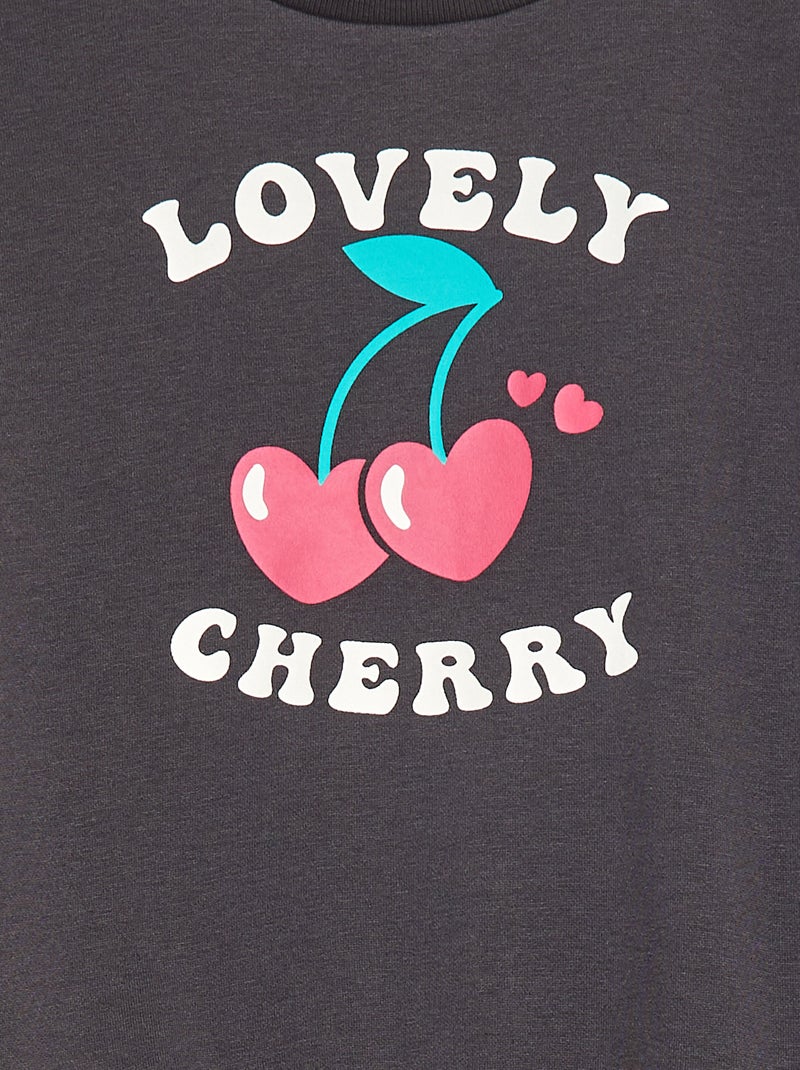 Sweater met lange mouw en print Zwart - Kiabi