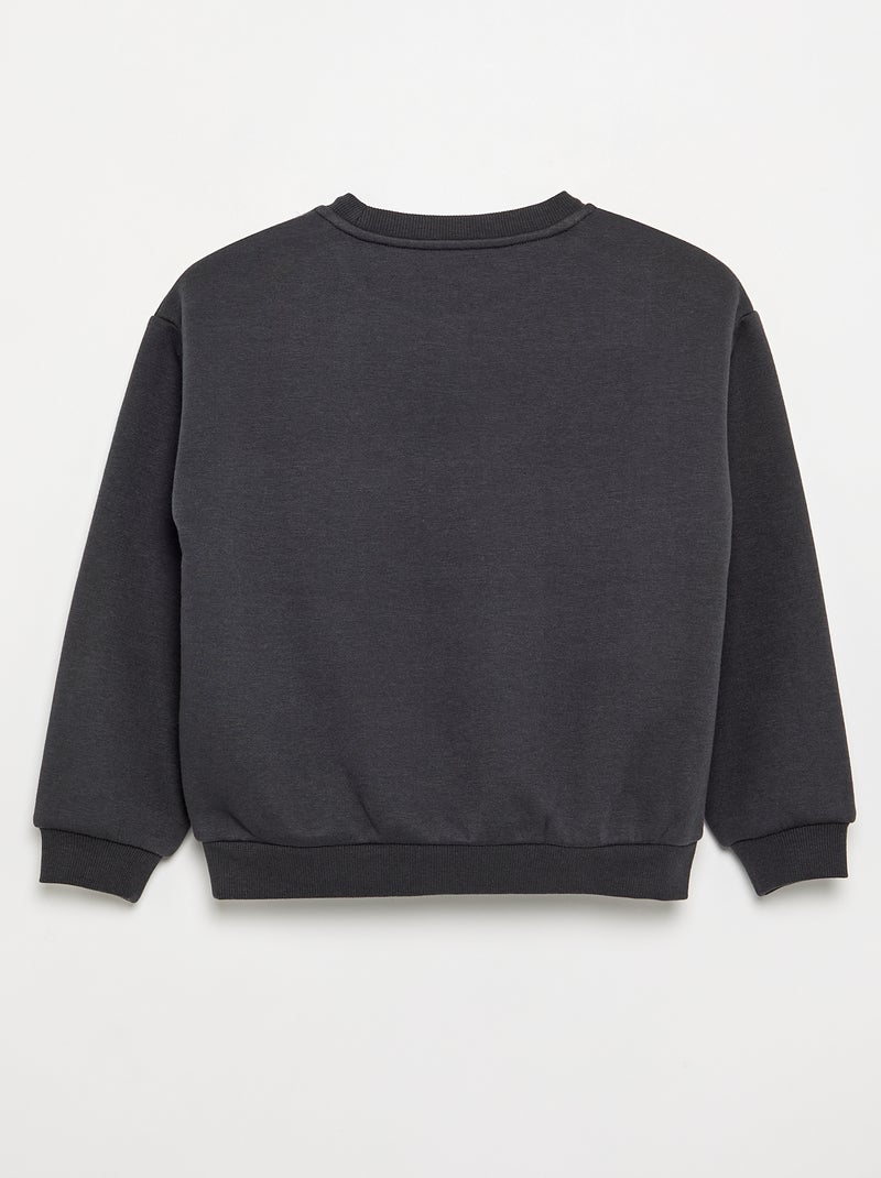 Sweater met lange mouw en print Zwart - Kiabi