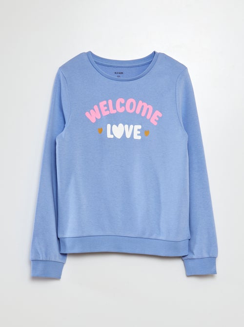 Sweater met lange mouwen, ronde hals en print - Kiabi