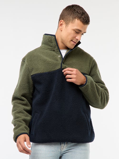 Sweater met opstaande drukknoopkraag - Kiabi Sweater met opstaande drukknoopkraag - Kiabi