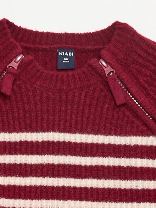 Sweater met opstaande kraag en dubbele ritssluiting - gemakkelijk aan te trekken collectie - Kiabi