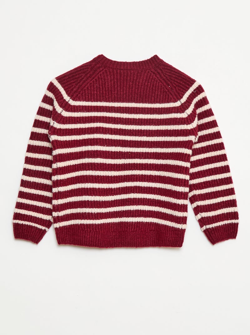 Sweater met opstaande kraag en dubbele ritssluiting - gemakkelijk aan te trekken collectie Rood - Kiabi