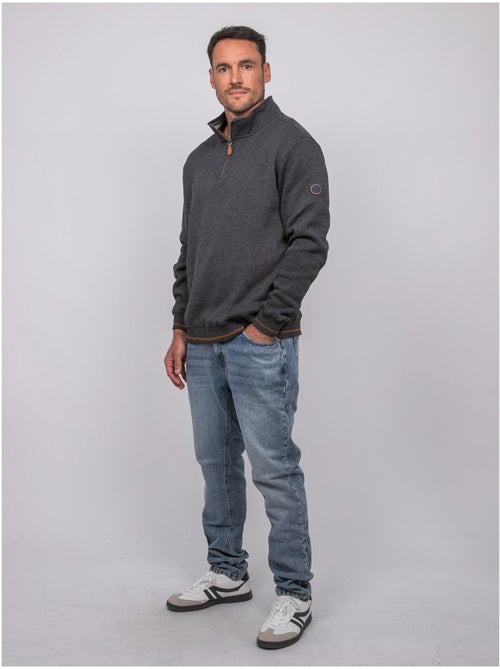 Sweater met opstaande kraag en rits wirubon - Kiabi Sweater met opstaande kraag en rits wirubon - Kiabi