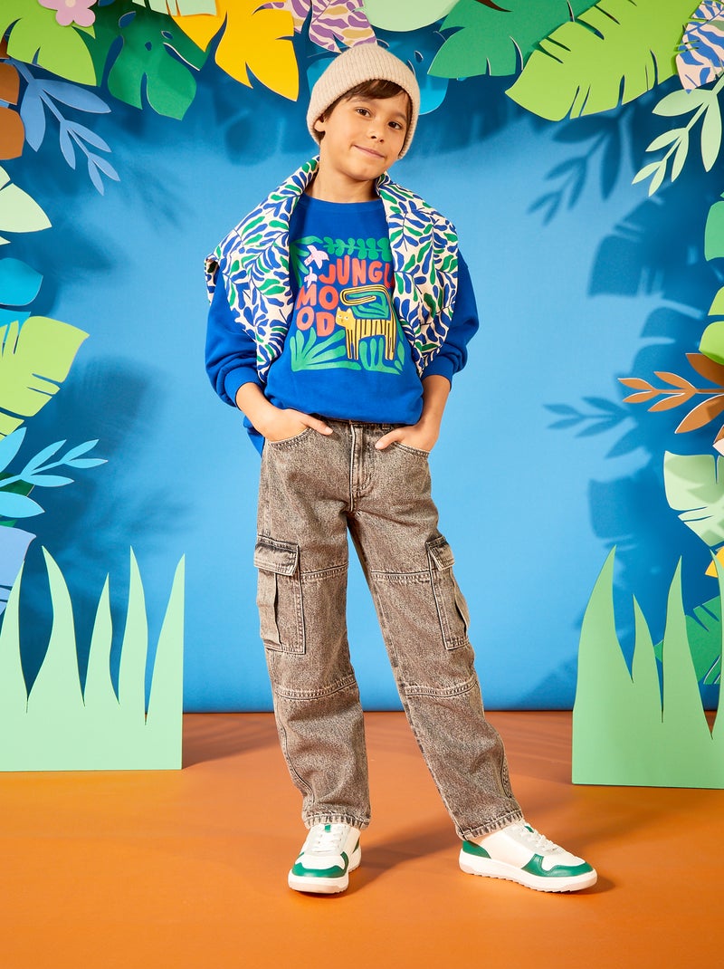 Sweater met print - 'Grafik Edition' BLAUW - Kiabi