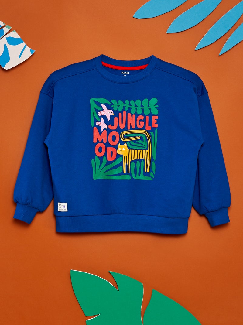 Sweater met print - 'Grafik Edition' BLAUW - Kiabi